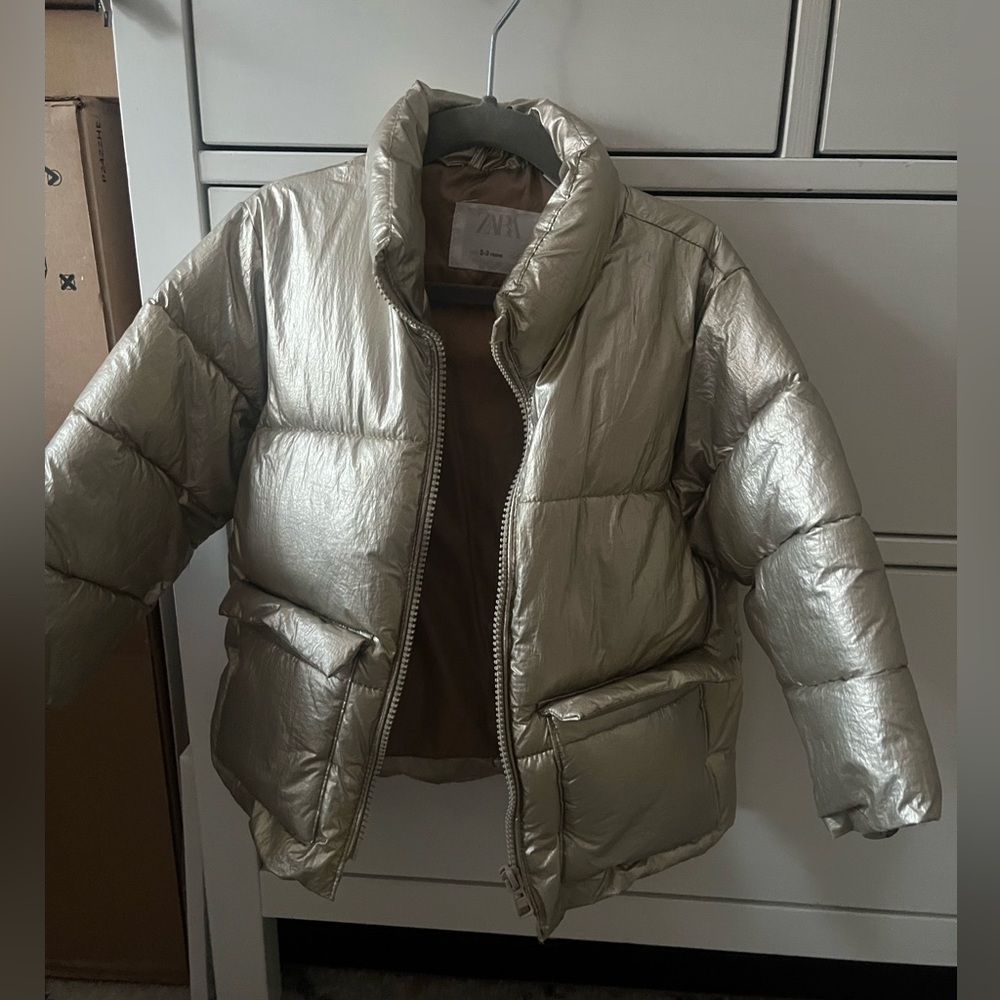 Zara rose gold coat, 2-3 years